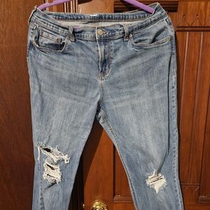 Old Navy Size 12 Straight Leg Mid Rise Distressed Jeans